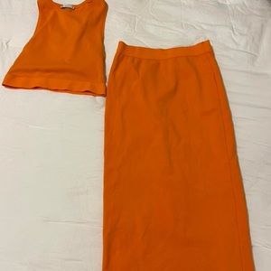 zara orange matching set